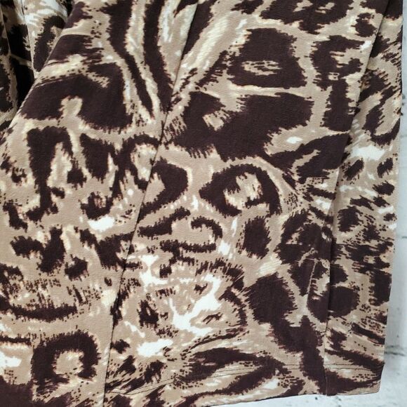 Chico's Travelers Brown & Tan Open Front Animal Print Cardigan Jacket Chico's 1 - Picture 4 of 7